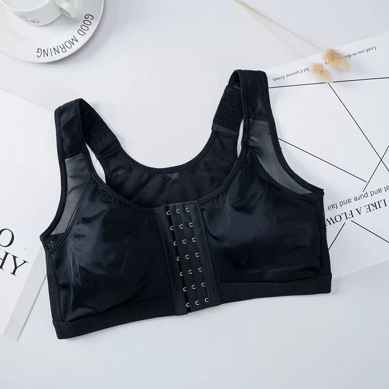 Front Closure Posture Wireless Back Support Full Coverage Bra