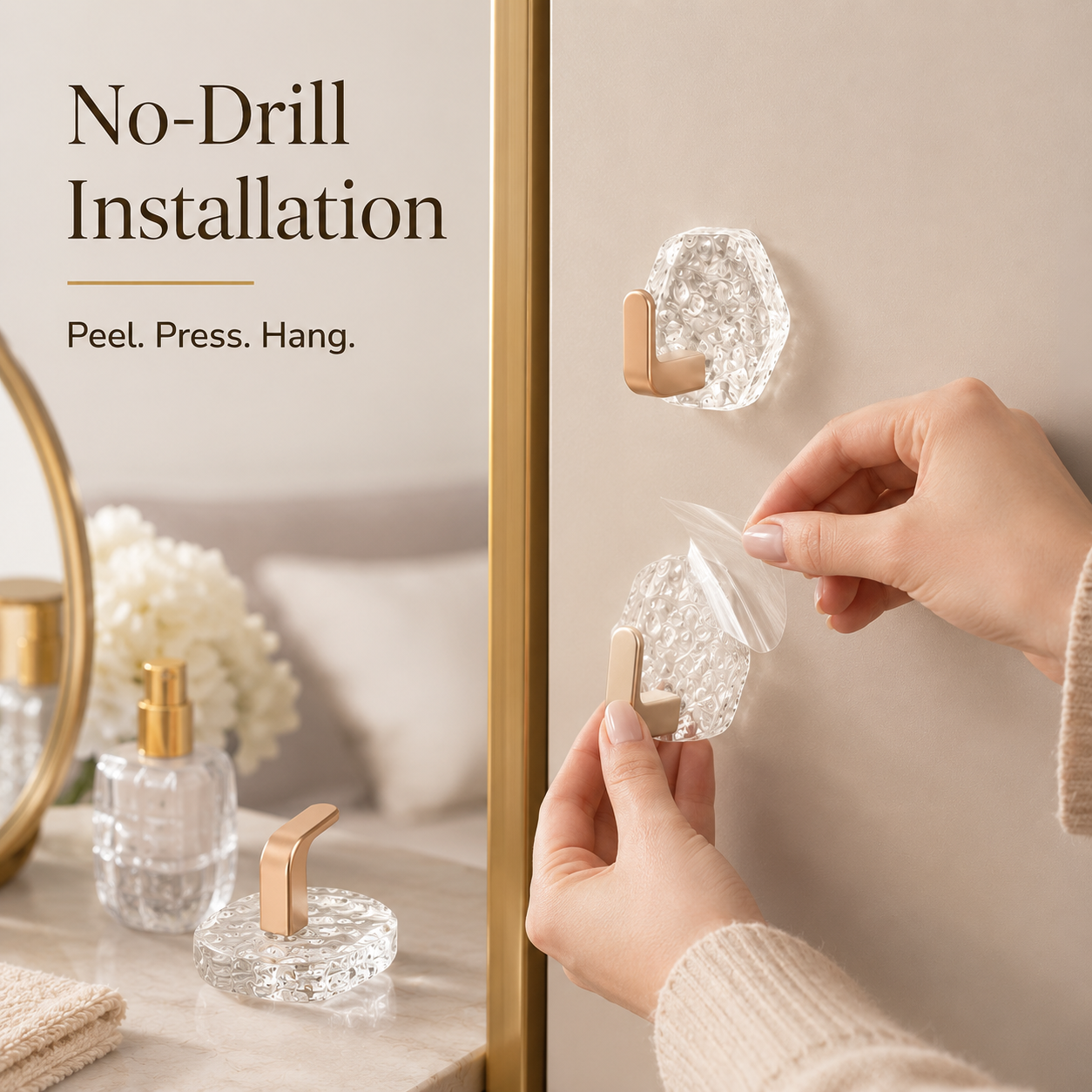 10-Pack Heavy-Duty Adhesive Hooks – Strong Hold. No Drilling