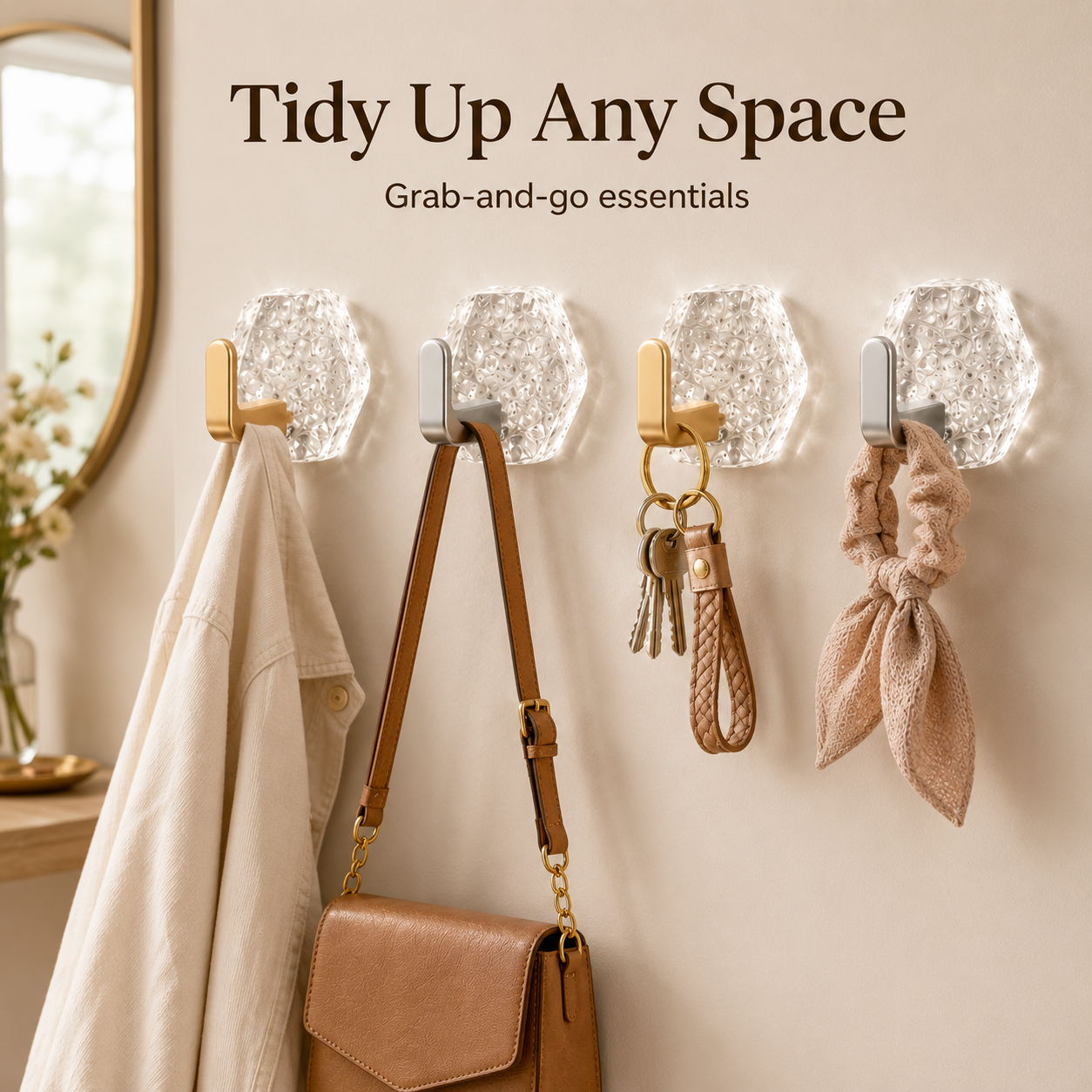 10-Pack Heavy-Duty Adhesive Hooks – Strong Hold. No Drilling