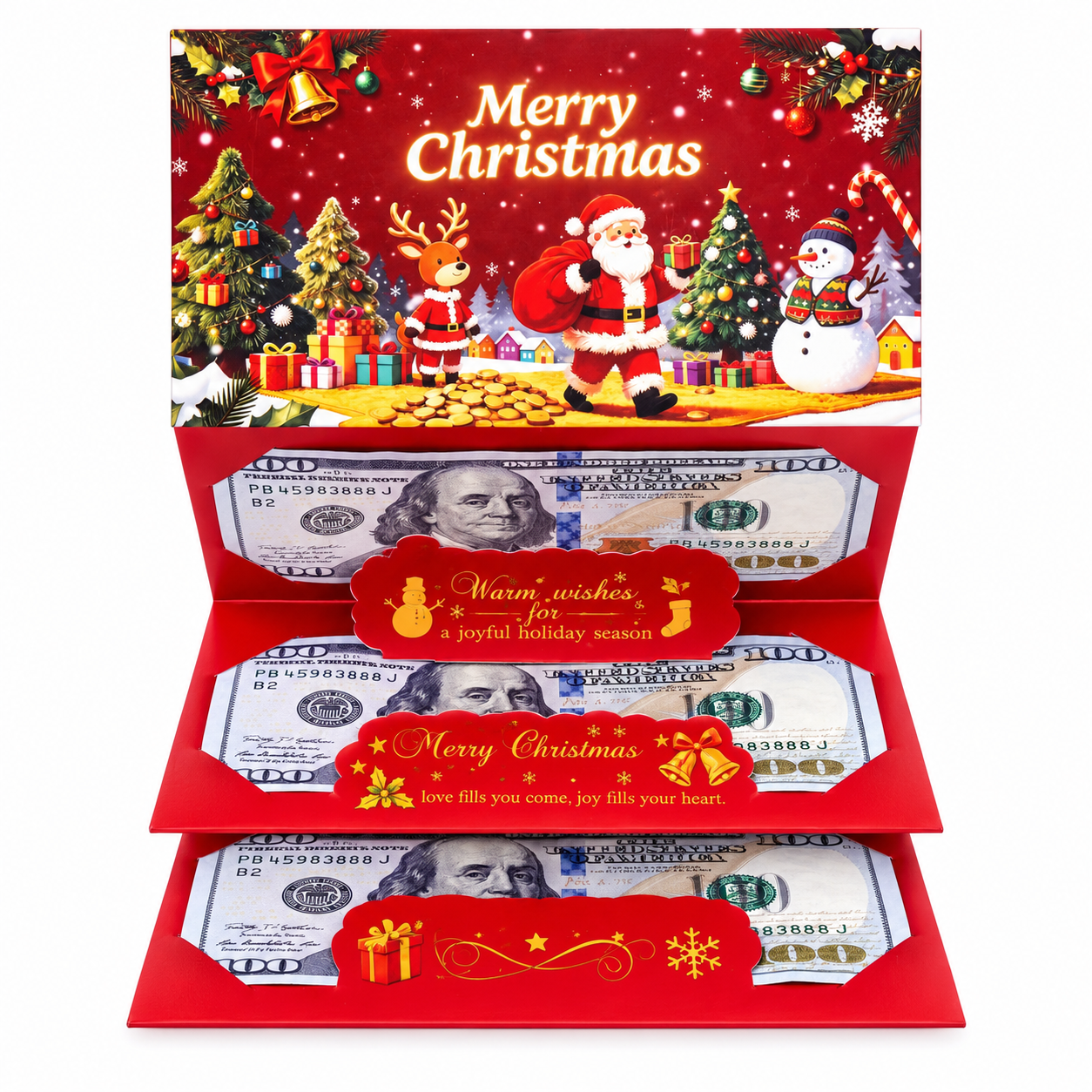 Christmas Money Envelope with 6 Slots 