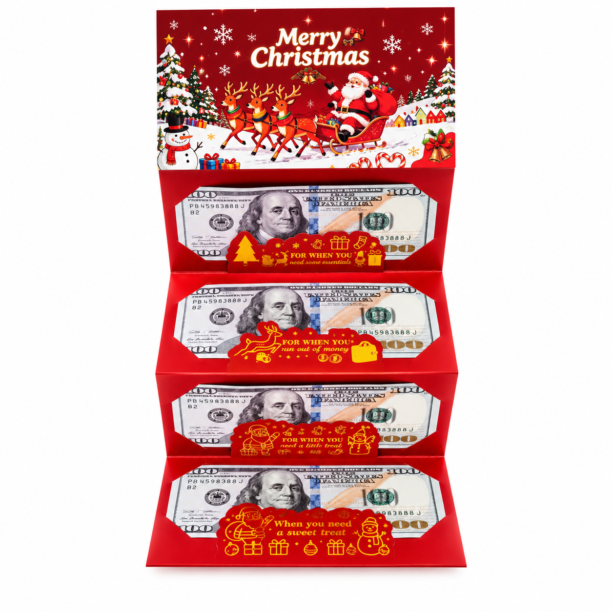 Christmas Money Envelope with 6 Slots 