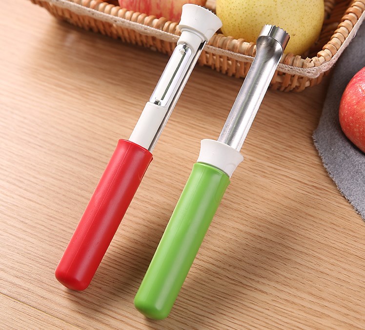 2-IN-1 FRUIT PITTING AND PEELING TOOL