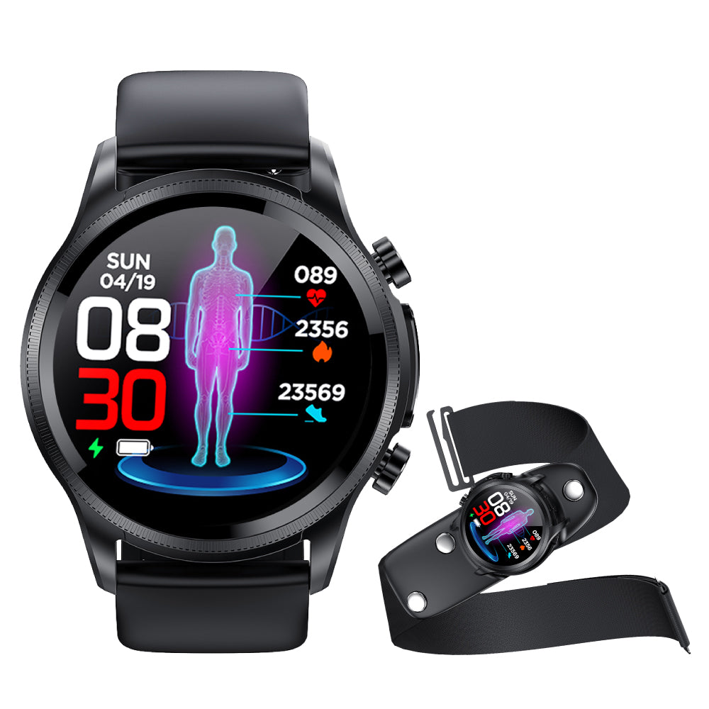 Blood Glucose Monitor HD Touch Chest Patch Instant ECG Analysis Sports Smart Watch