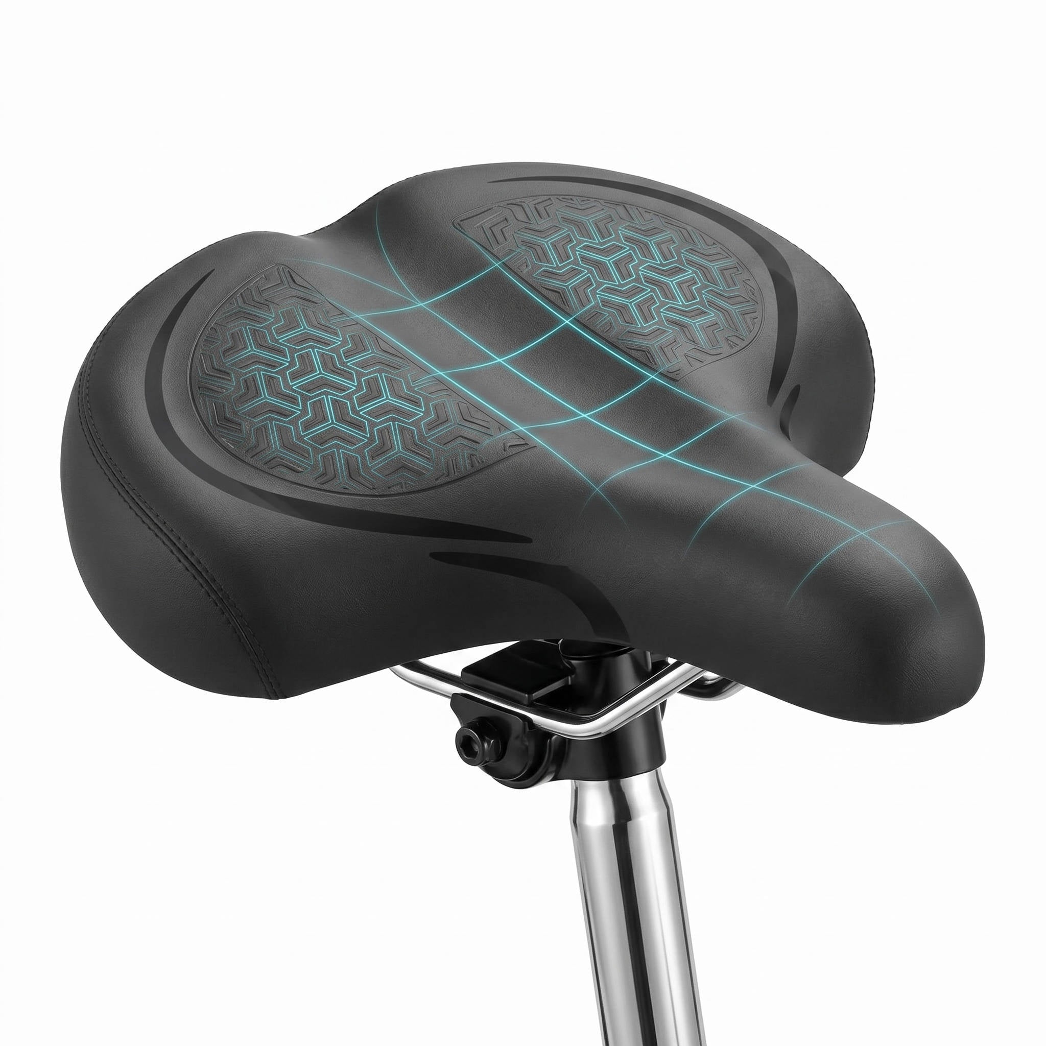 Wide Bicycle Seat Cushion Comfort Saddle, Oversized Bike Seat for Men Women Exercise Electric Mountain Cruiser Bikes