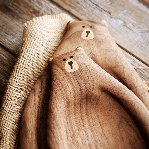 Cute Wooden Bear Serving Board