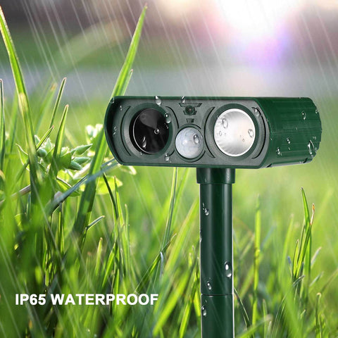 Solar Power Ultrasonic Animal Repellent - Infrared Sensor Waterproof Animal Deterrent