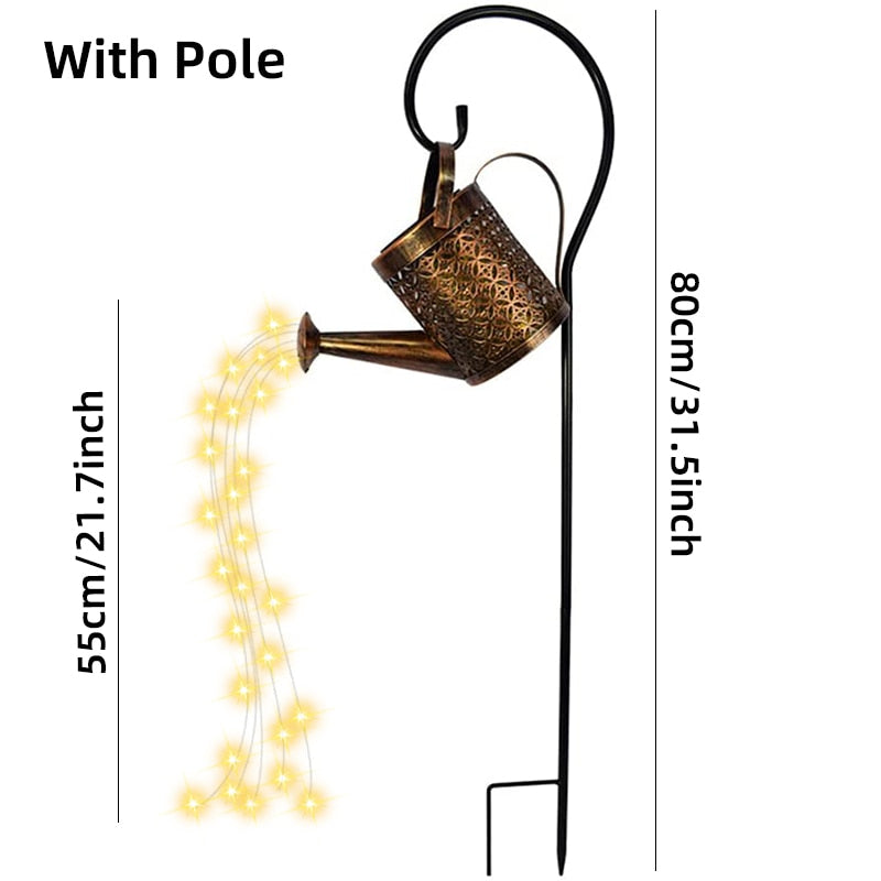 Solar Powered Outdoor Patio Watering Can Lamp
