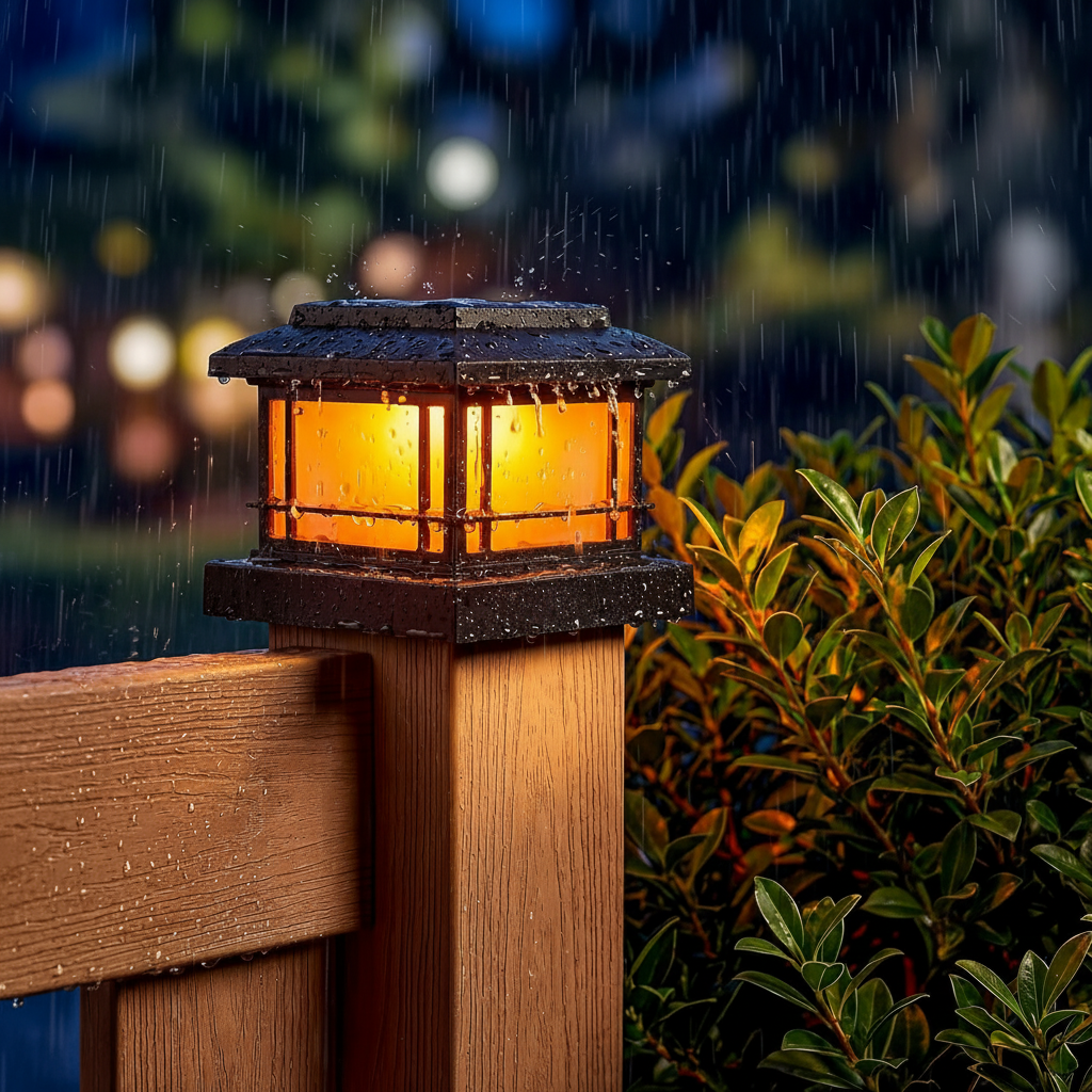 Solar Post Cap Lights Outdoor – Universal Fit for 4x4, 5x5, 6x6 Wood & Vinyl Posts – Waterproof LED Deck, Fence & Garden Lighting