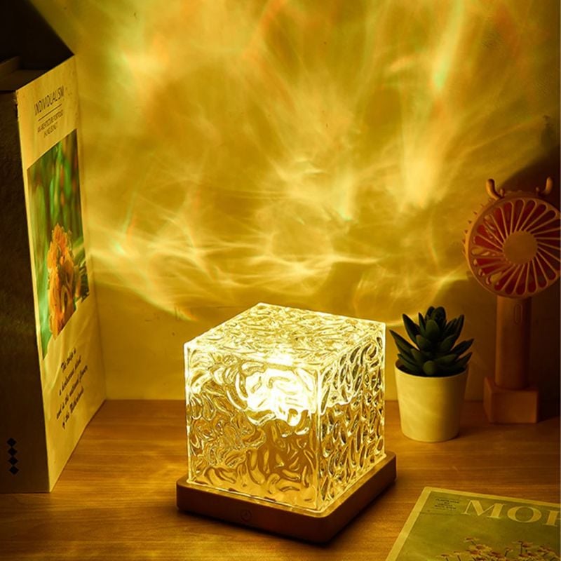 Dynamic Rotating Water Ripple Projector Night Light