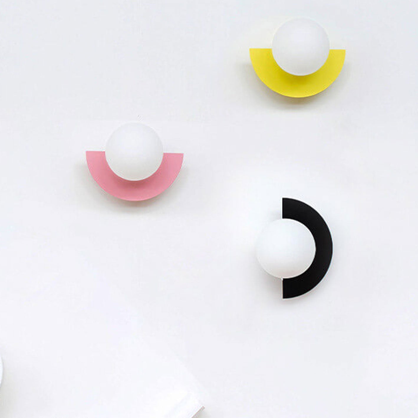 Modern Minimalist Glass Spherical Colorful Semicircle Design 1-Light Wall Sconce Lamp