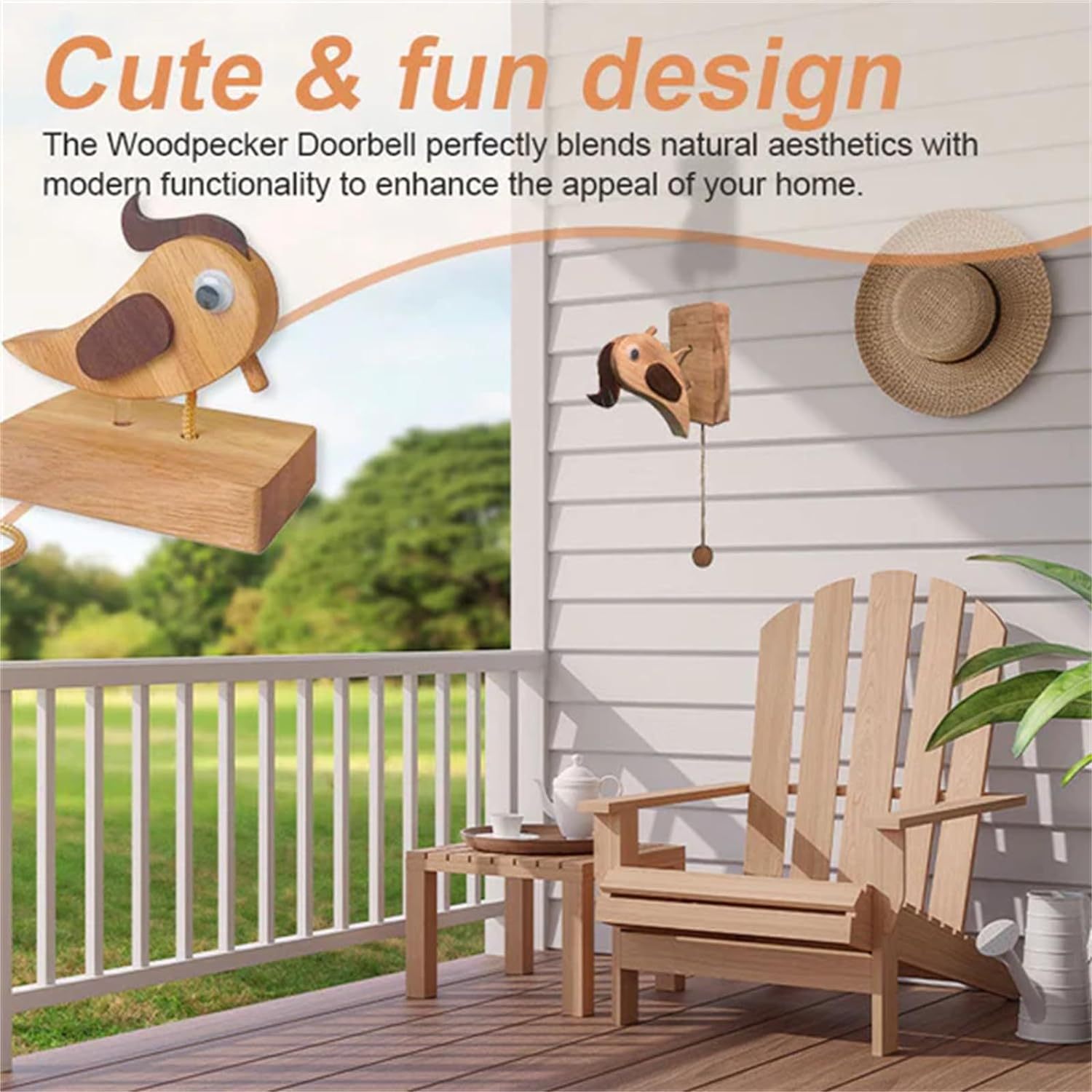 Doorbell in the shape of a woodpecker