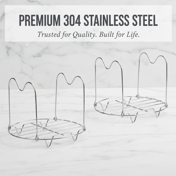 Stainless Steel Steamer Rack with Handles