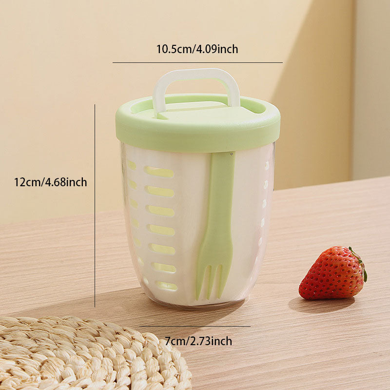 On-the-Go Fruit Cup with Strainer – Includes Fork