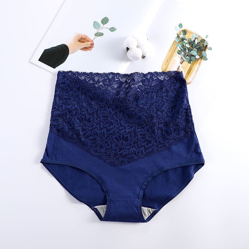 Cotton Lace High Waist Body Shaper Moisture Absorbent Antibacterial Underwear