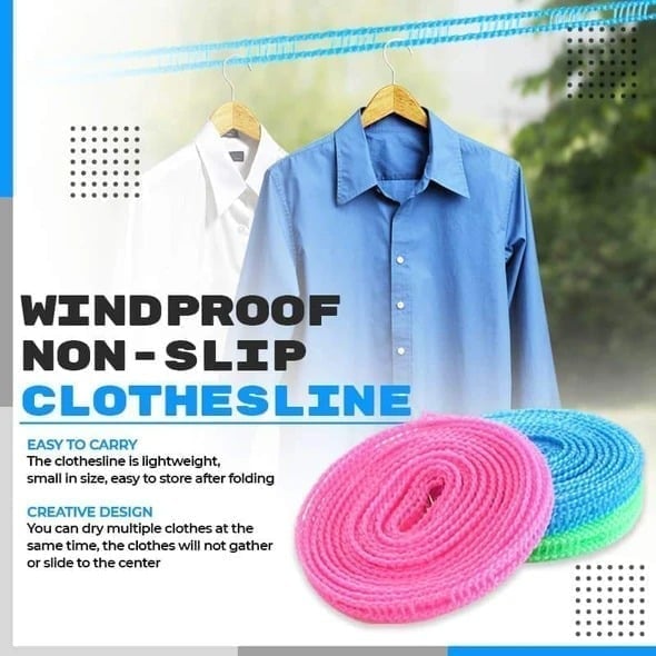 (🔥HOT SALE NOW - 48% OFF)Windproof Non-Slip Clothesline(32 ft)