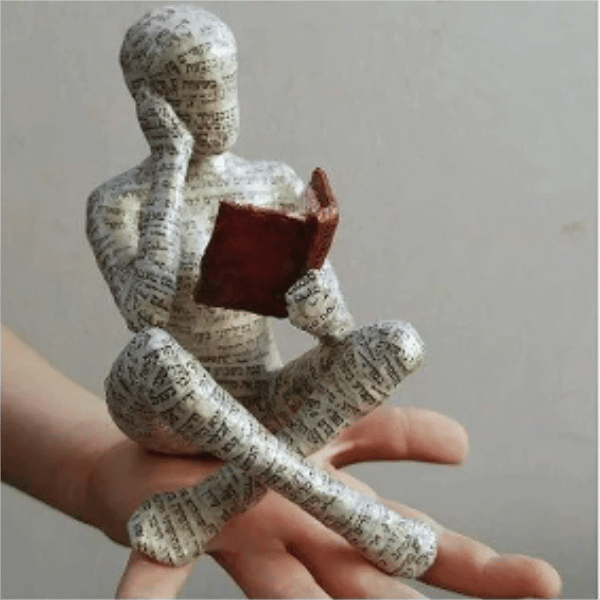 Nordic Modern Reading Woman Statue