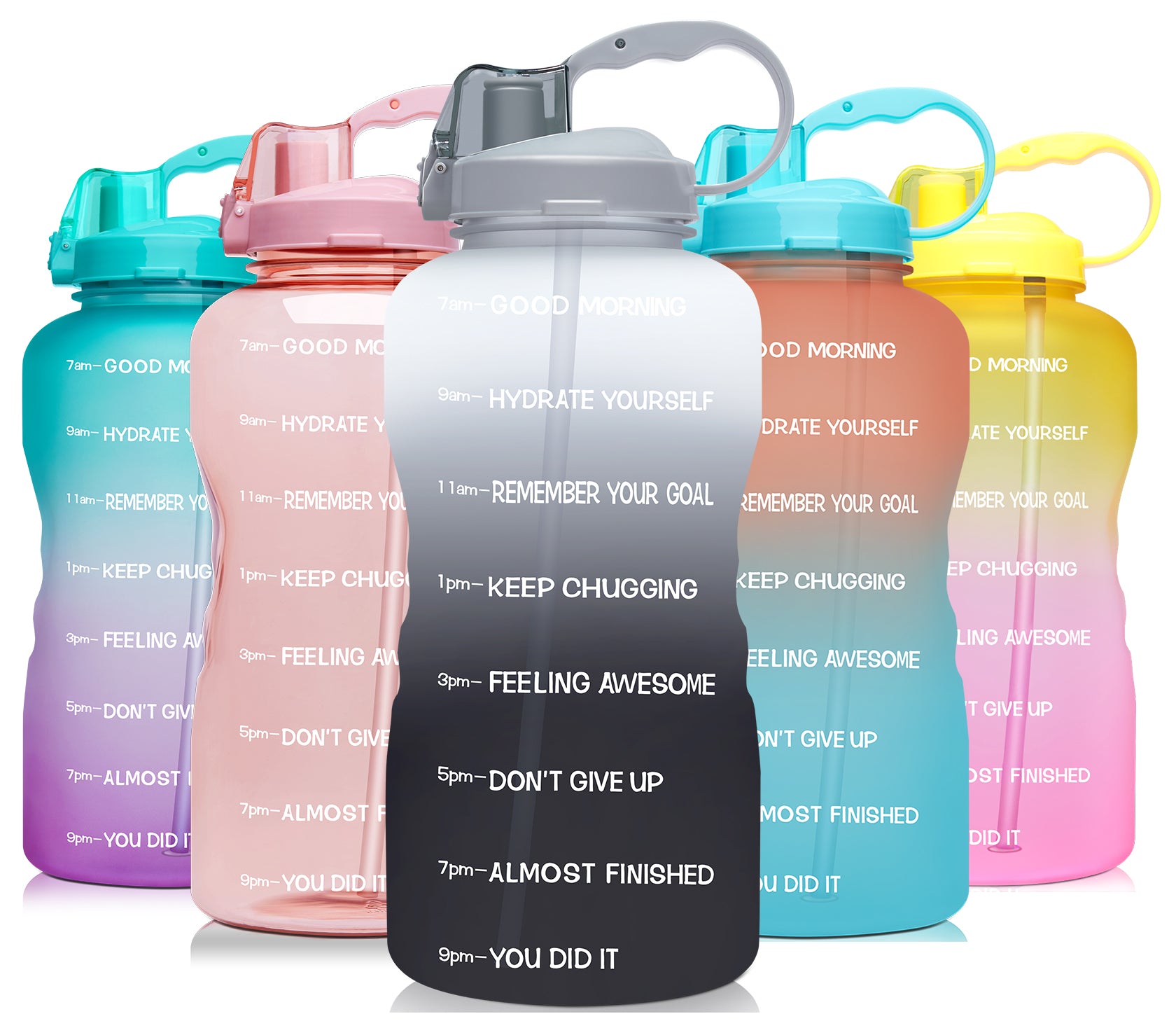 64oz Leak-Proof Water Bottle with Detachable Straw for Fitness