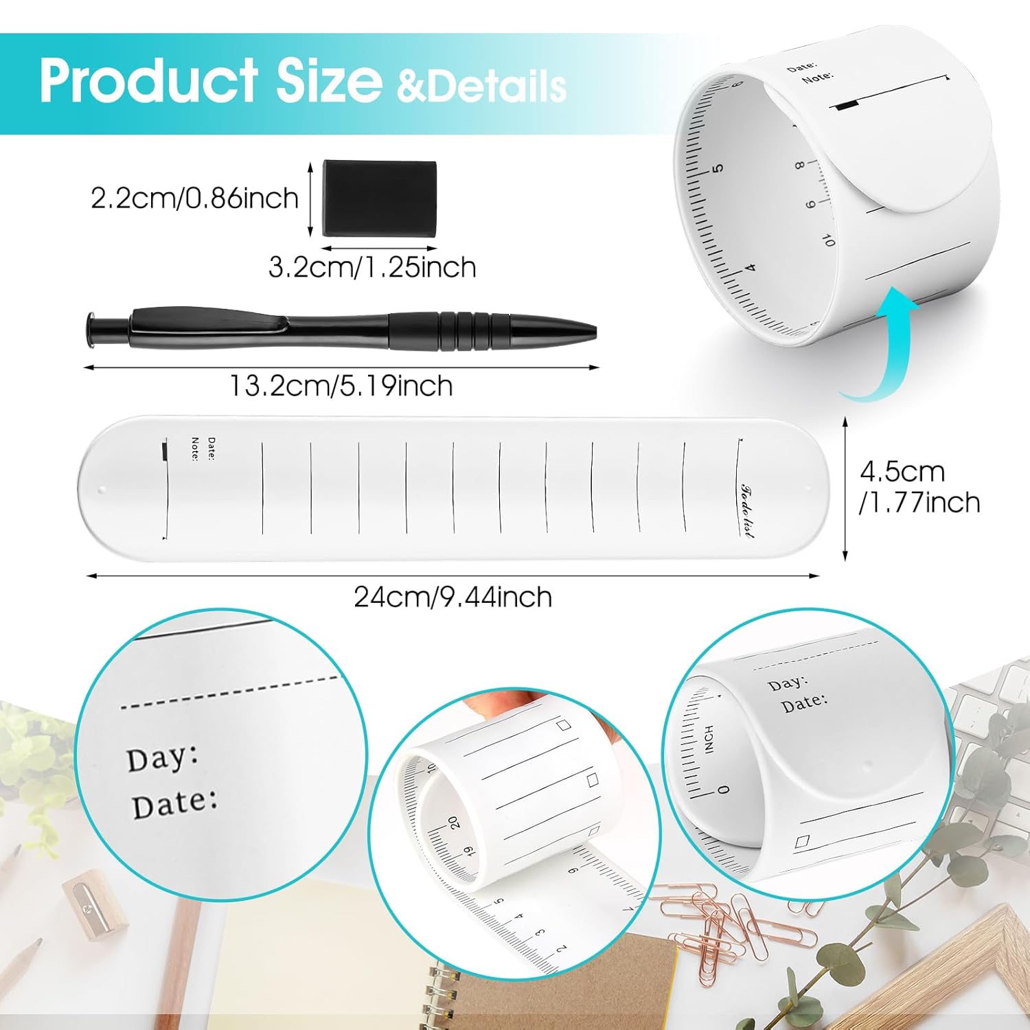 Reusable Erasable To Do List Silicone Wrist Band