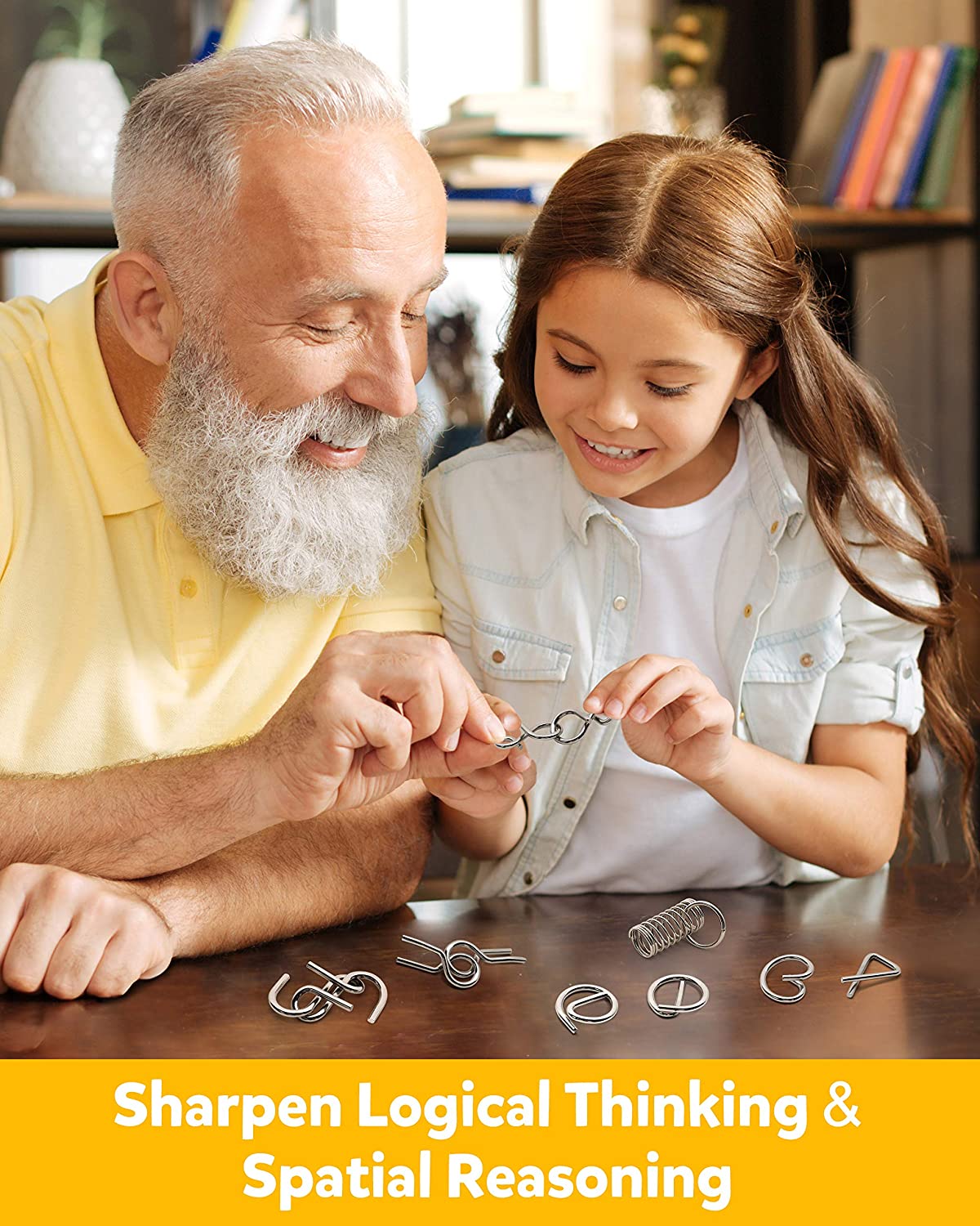 Stainless Steel Montessori Puzzle Mind IQ Test Toys (8pcs)