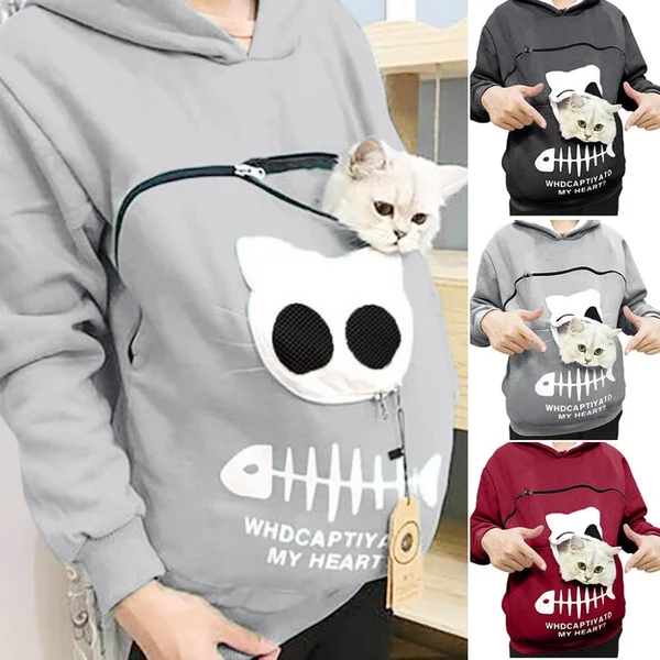 Cat Lovers Hoodie Cuddle Pouch（S-3XL)
