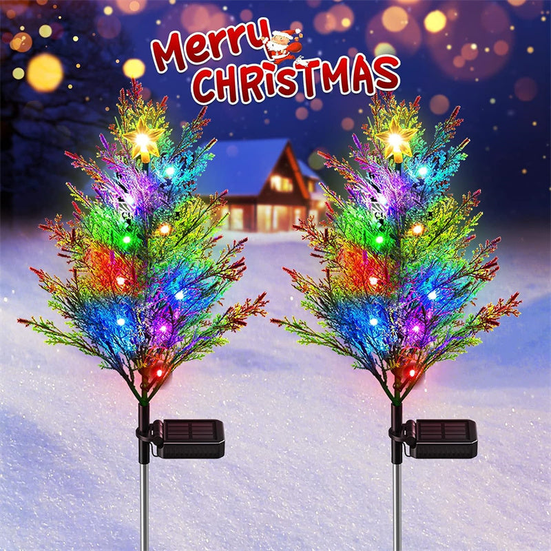 Solar Glowing Stars Chrismas Tree Light