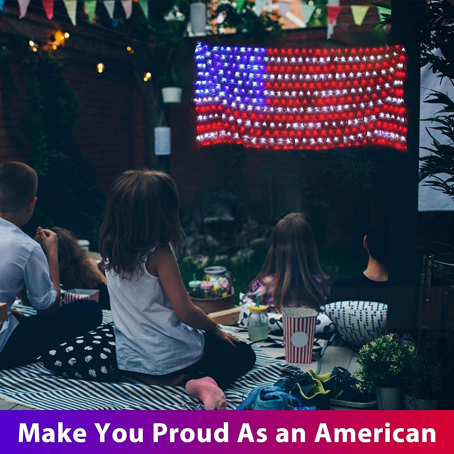 American FLAG LED STRING lamp-Large American FLAG outdoor lamp