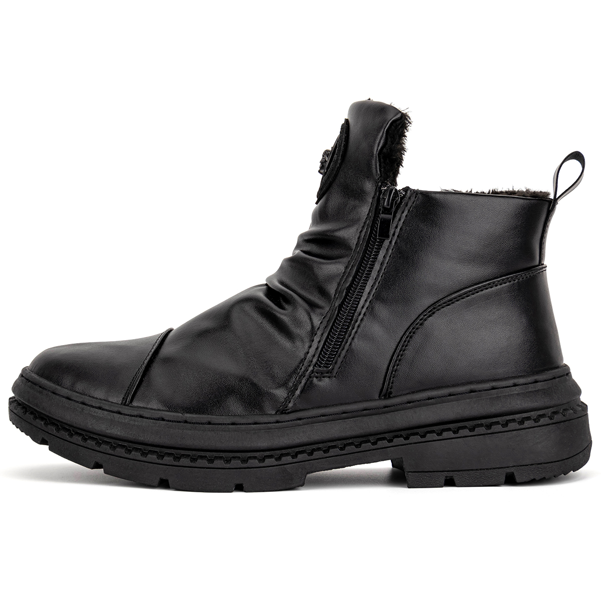 Men's Comfortable Leather Motorcycle Boots Work Boots Waterproof Anti-Slip Anti-Sprain