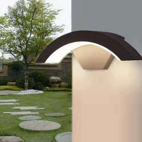 Modern Outdoor Waterproof Aluminum Acrylic Curved LED Wall Sconce Lamp