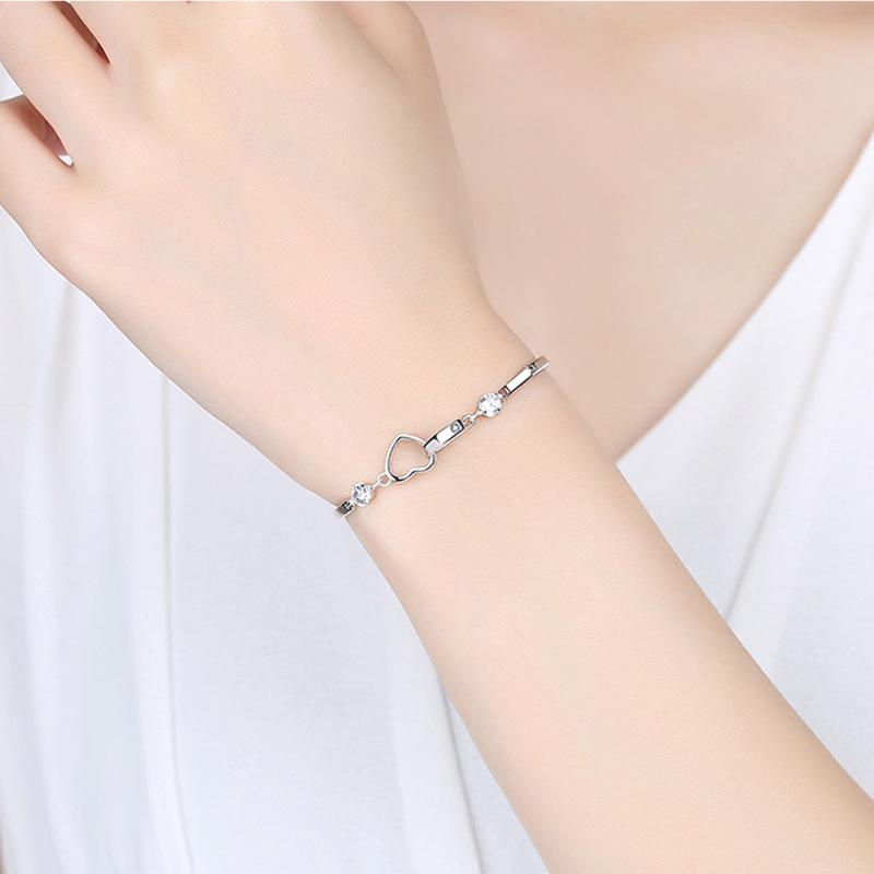 Sterling Silver Soul Sister Double-Heart Bracelet