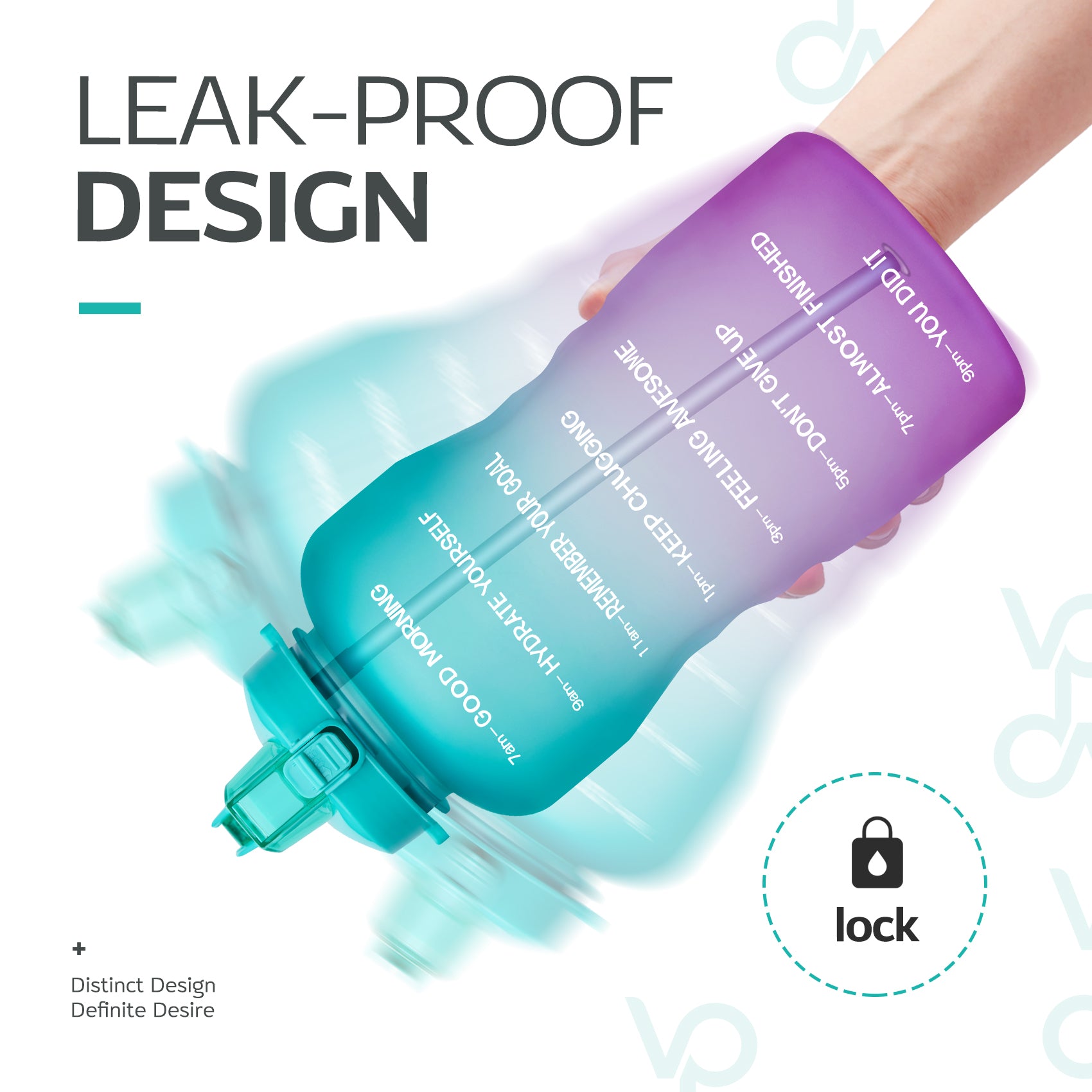 64oz Leak-Proof Water Bottle with Detachable Straw for Fitness