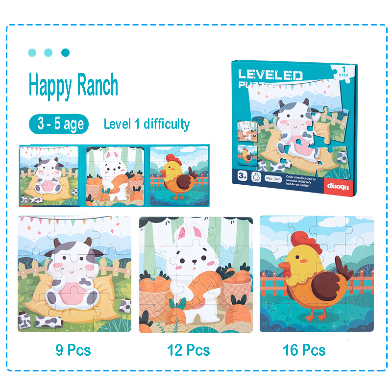 Wooden 3-In-1 Magnetic Advanced Folding Puzzle