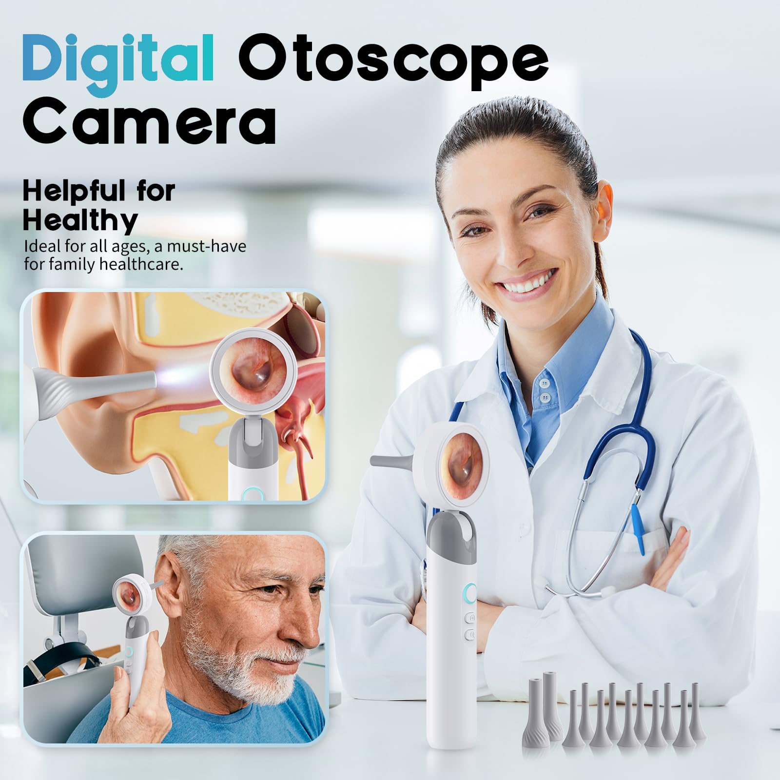 1080P HD Digital Otoscope with 1.38" Screen