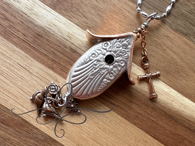 Silverware Birdhouse Necklace 