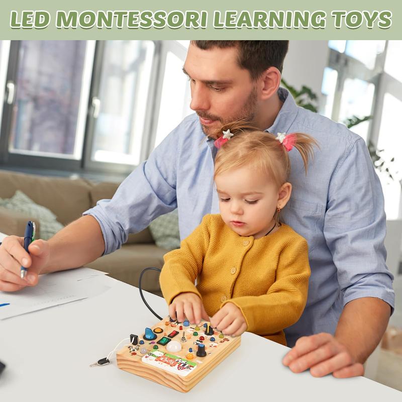 Montessori Sensory Toys, Square-Shaped Wooden Busy Board