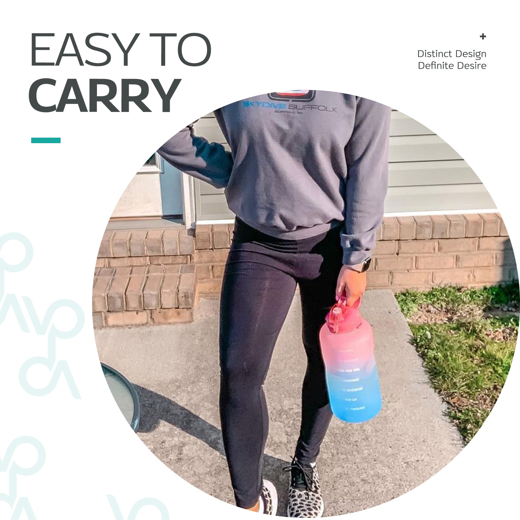 64oz Leak-Proof Water Bottle with Detachable Straw for Fitness