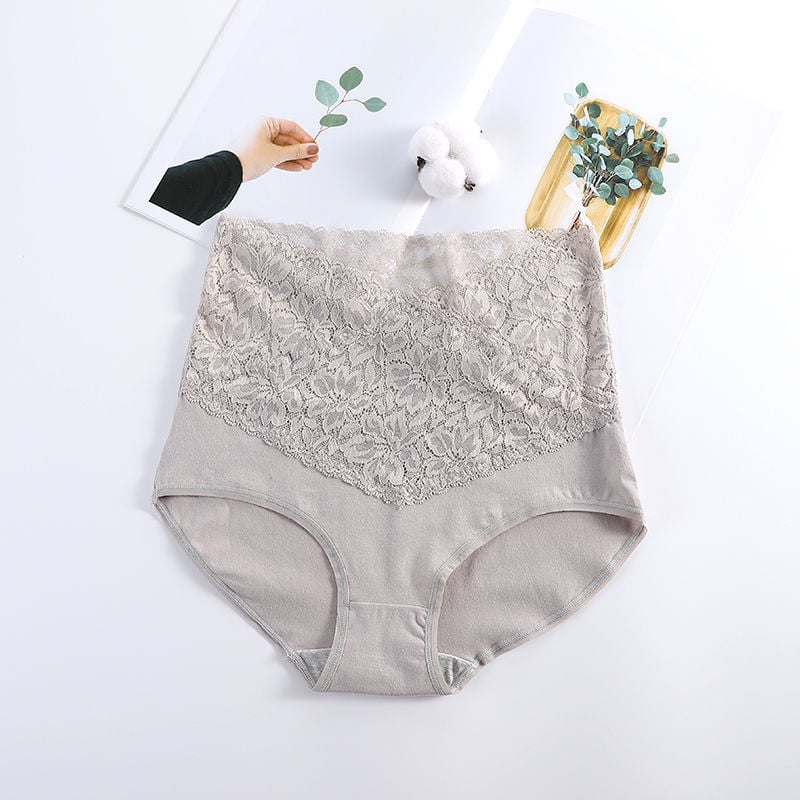 Cotton Lace High Waist Body Shaper Moisture Absorbent Antibacterial Underwear