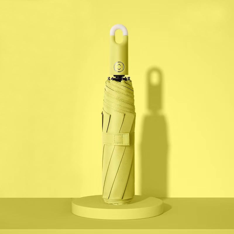 Three-Fold Self Opening And Retracting Umbrella With Buckle