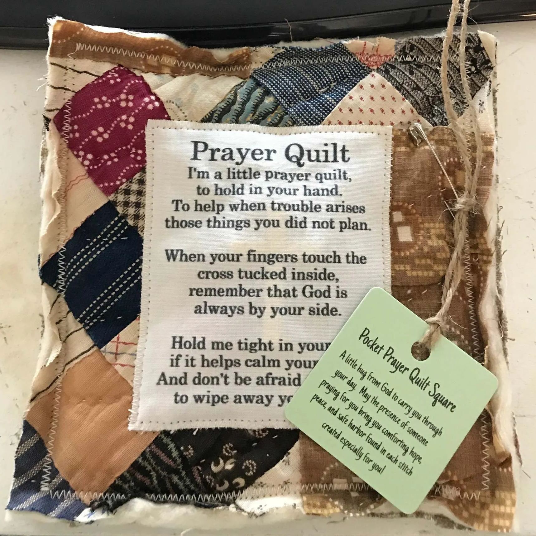 Prayer Quilt With Cross Inside