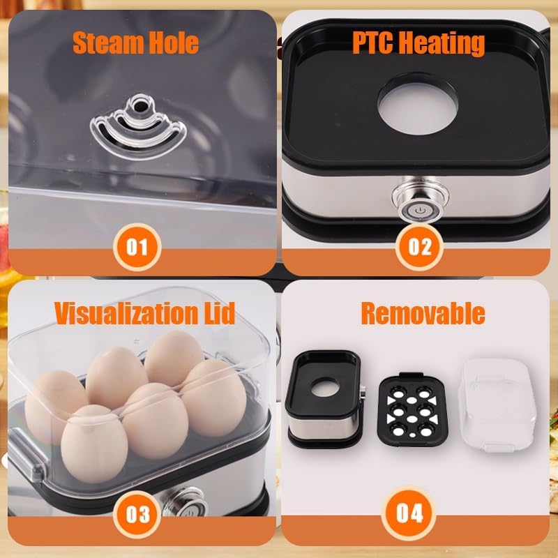 6-Egg Rapid Egg Cooker – BPA-Free Electric, Perfect Eggs Every Time
