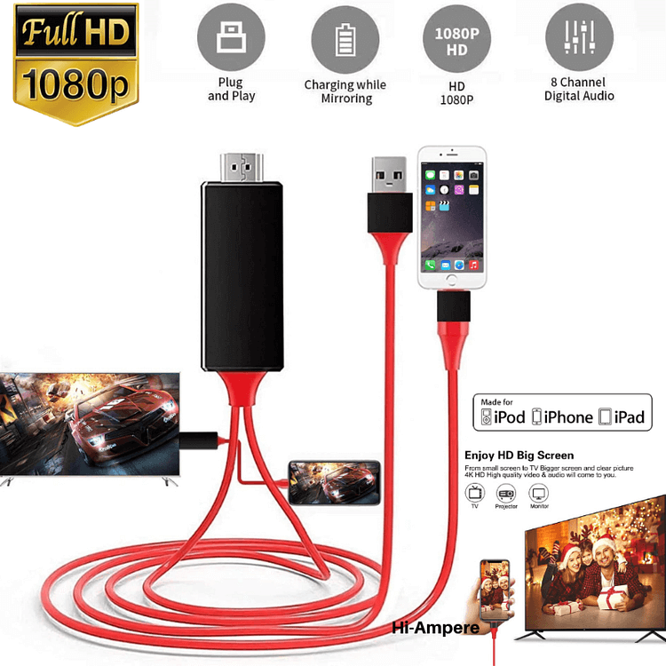 1080P No Lagging HDMI TV Cable No network required for screen casting