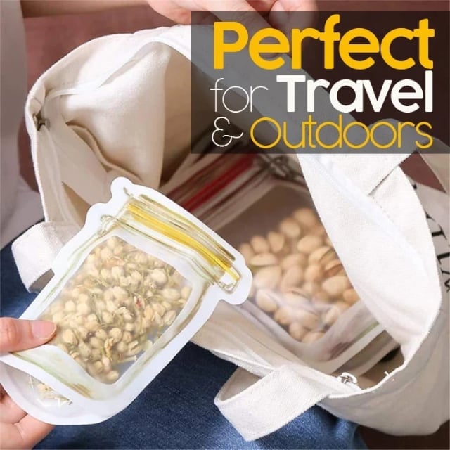 Reusable Mason Bottle Ziplock Bags (1 Set of 10PCS)