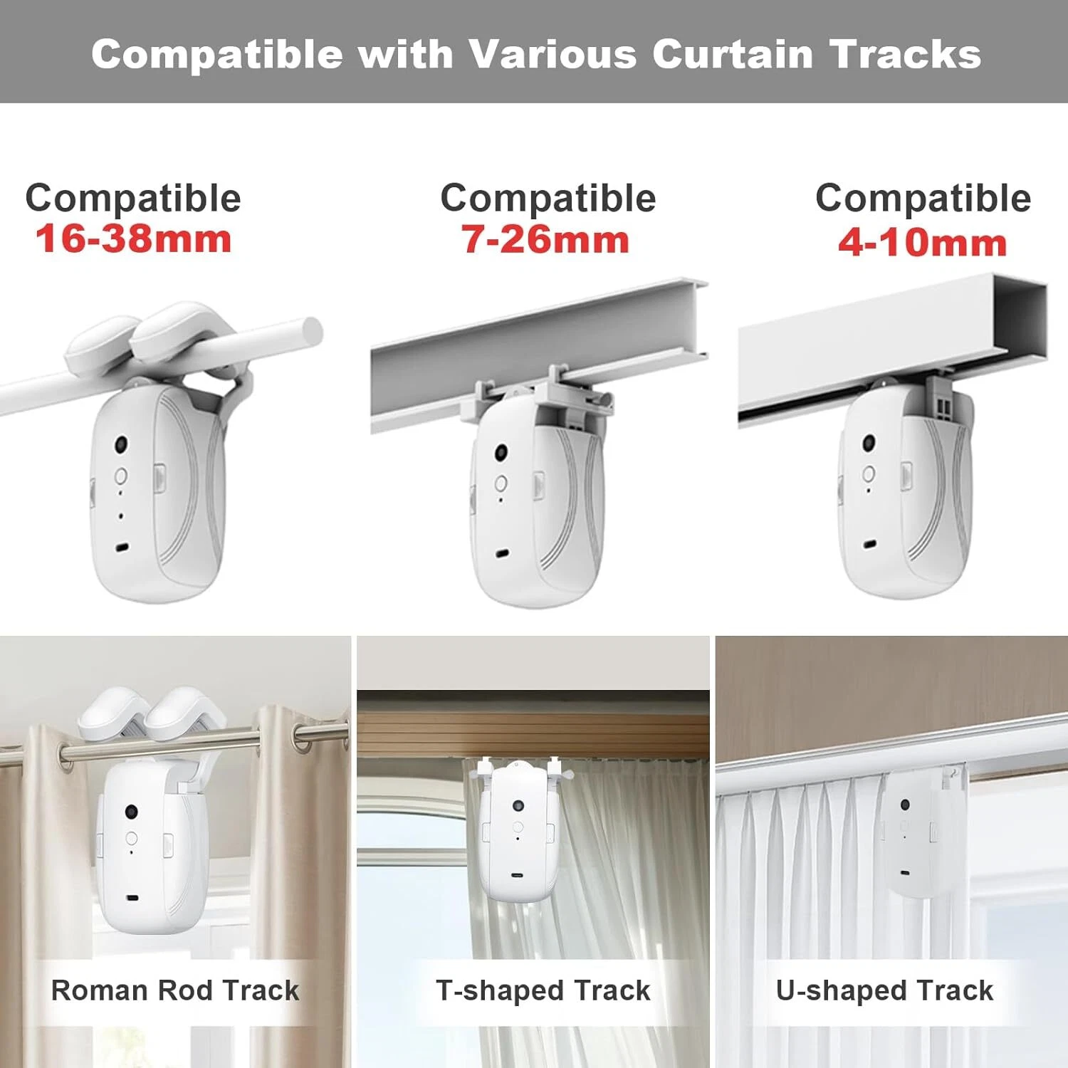 Automatic Curtain Opener Remote Control Roman Rod Curtain Robot Motor Smart