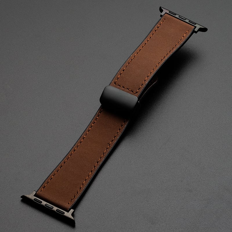 Crazy Horse Leather Silicone Watch Strap For Apple watch