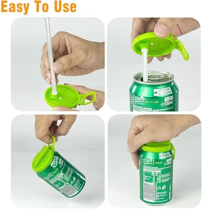 Spill-proof Cup Lid with Straw and Can Holder