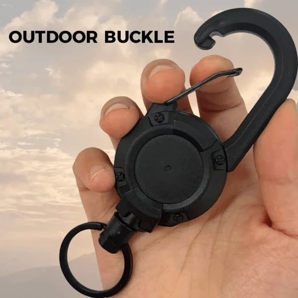 Outdoor Automatic Retractable Wire Rope Tactical Keychain