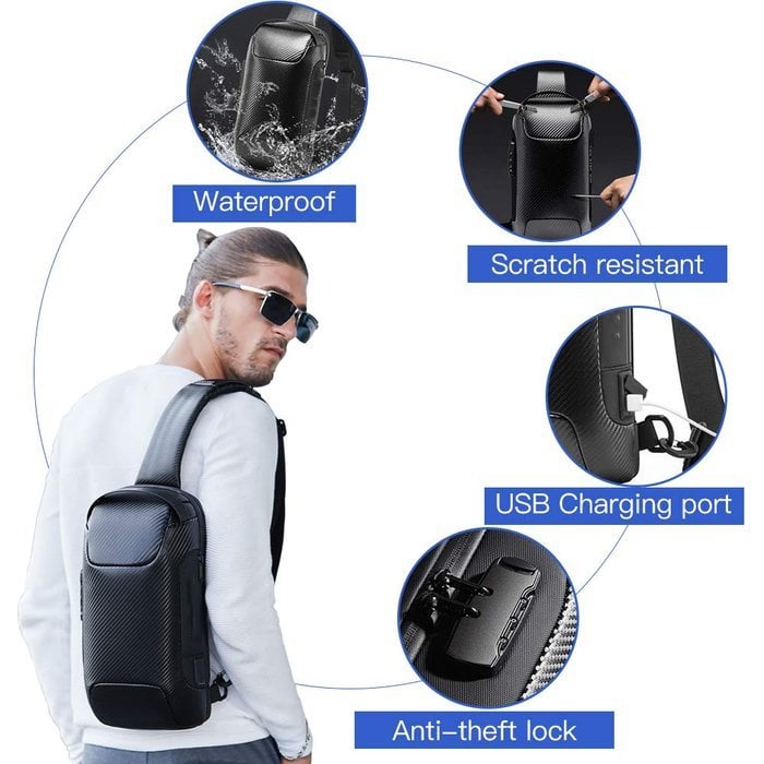 New Carbon Fiber Streamline Anti-Theft Sling Bag 