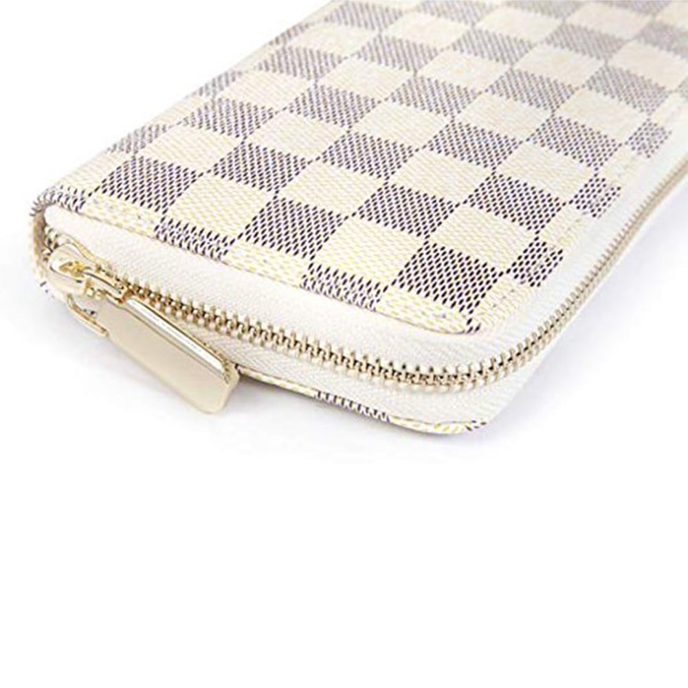 Checkered Zip Around Wallets for Women