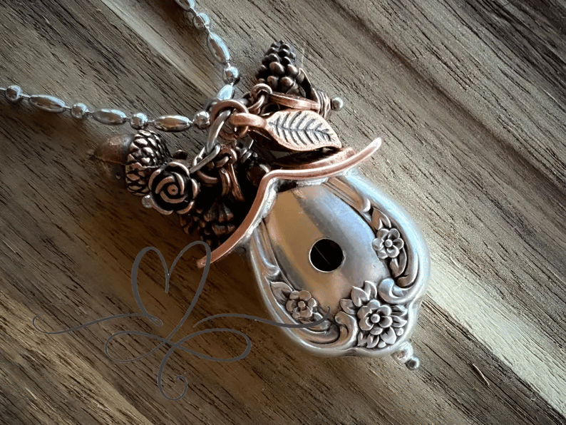 Silverware Birdhouse Necklace 