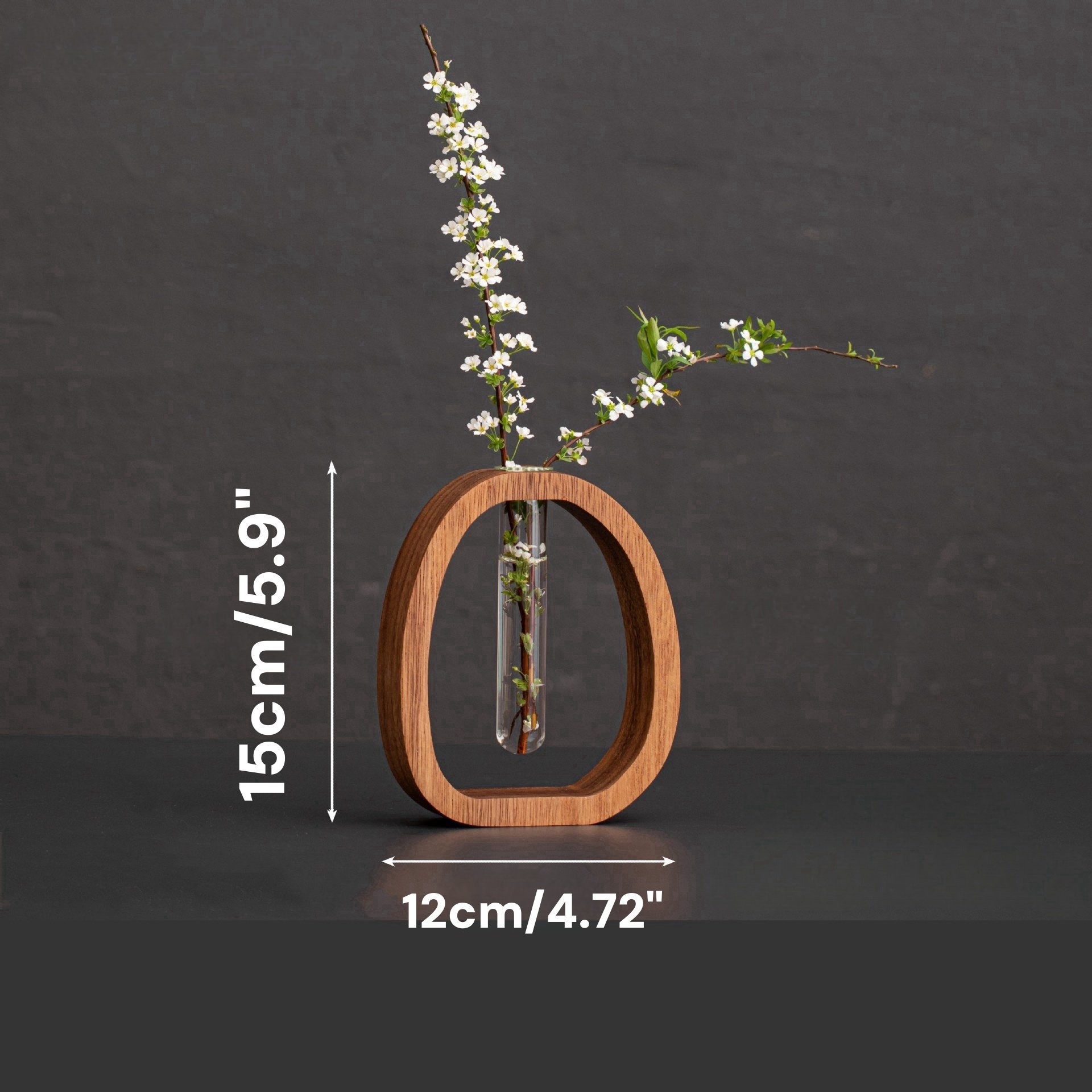 Solid Wood Glass Vase