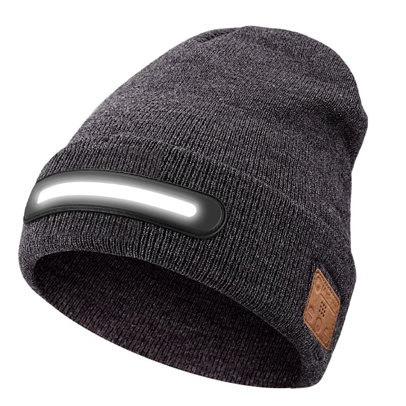 Smart Beanie with 3-Stage LED Lighting & Bluetooth music headphones